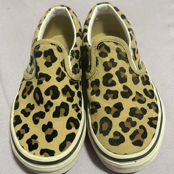 Cheetah print Vans. Little girls size 12. Almost new Worn a handful of times. - Picture 1 of 4